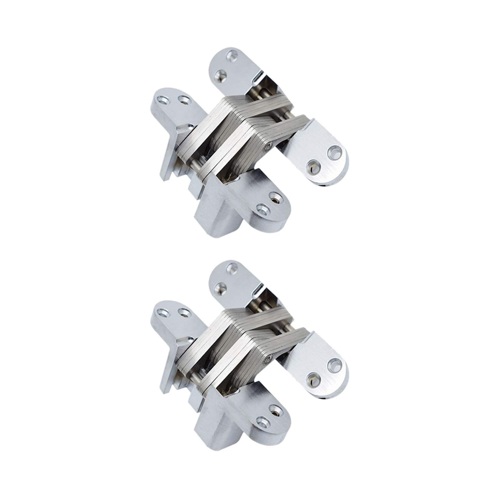 2pcs Hinges Stainless Steel Concealed Cross Concealed Hinge 60mm Built in Heavy Duty Folding Door Hinge Furniture Hardware