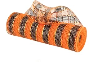 10'' Orange and Black Deco Mesh Ribbon for Wreaths