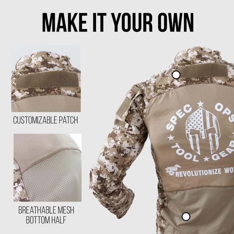 Spec Ops Tool Gear Foxtrot Men’s Tactical Work Shirt | Customizable Patch Areas, Breathable Mesh & Padded Shoulders