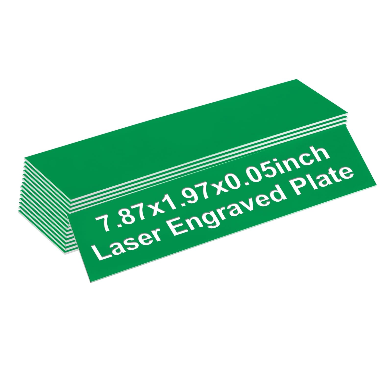 PATIKIL Blank Name Plates, 7.87x1.97 Engraved Name Plates Name Plate Personalized Custom Door Signs Desk Tags for Office Classroom, Green Color White Letter, 15 Pcs