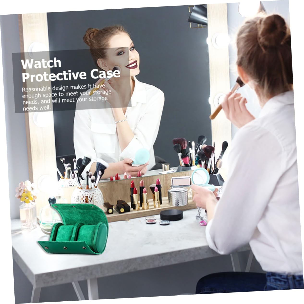 BESPORTBLE 1pc Retro Watch Storage Organizer Portable Watch Protective Case with Buffer Lining for Travel Durable PU Material present Box and Jewelry