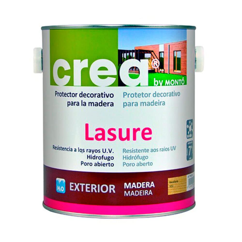 Protector Decorativo al Agua para Madera. Protege y Resiste a los Rayos UV. Transpirable e Hidrófugo. Lasure Gama Crea. (2,5L, Roble Mate)