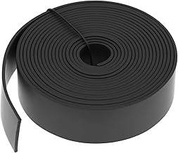 QWORK® Rubber Rolls, Anti-Vibration and Anti-Slip, 25 mm x 1.5 mm x 3 m, Protective Rubber Strips for Floors, Heat and Oil Resistant