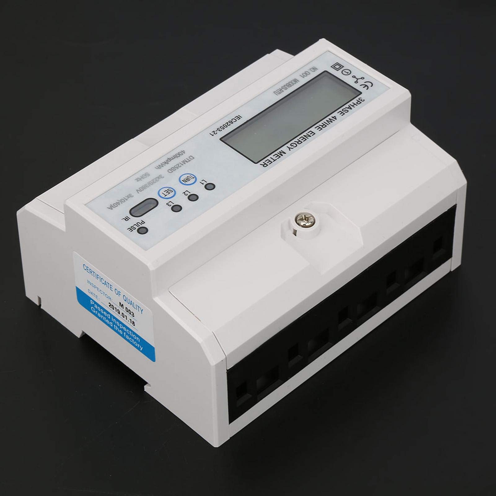Licznik prądu, zużycie energii 0-40 A, cyfrowy licznik prądu, 3-fazowy miernik kWh, z wyświetlaczem LCD, 220/380 V
