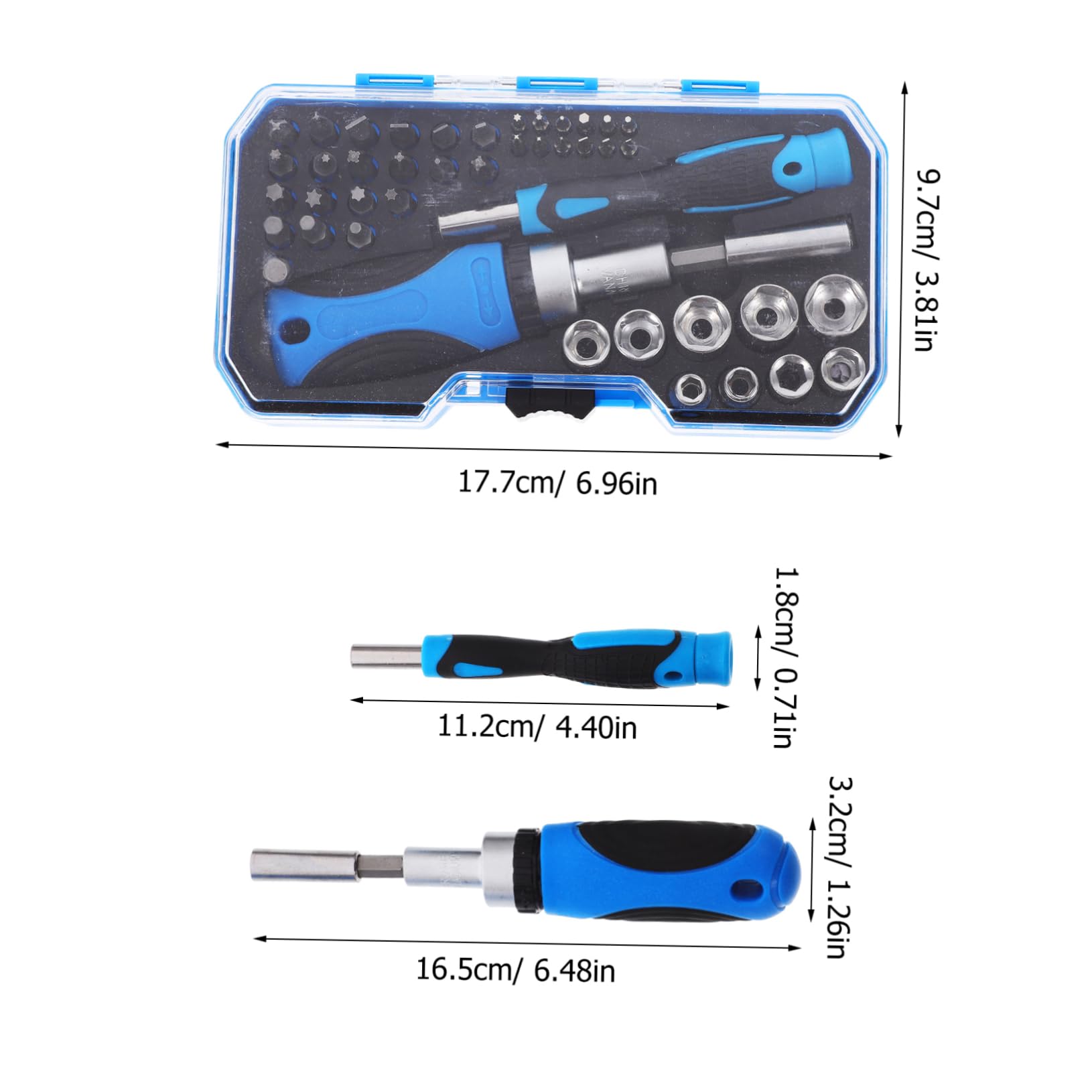 DOITOOL 44piezas Destornilladores De Kit De Llaves De Tubo Precisión Acero Herramientas De Multifuncional