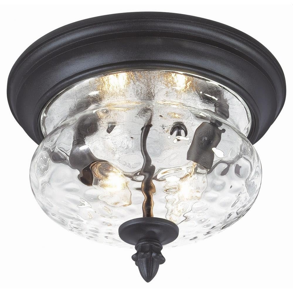 Minka Lavery Flush Mount Ceiling Light Round 9909-1-66 2 Light 80 Watt (8"H x 11"W) Black