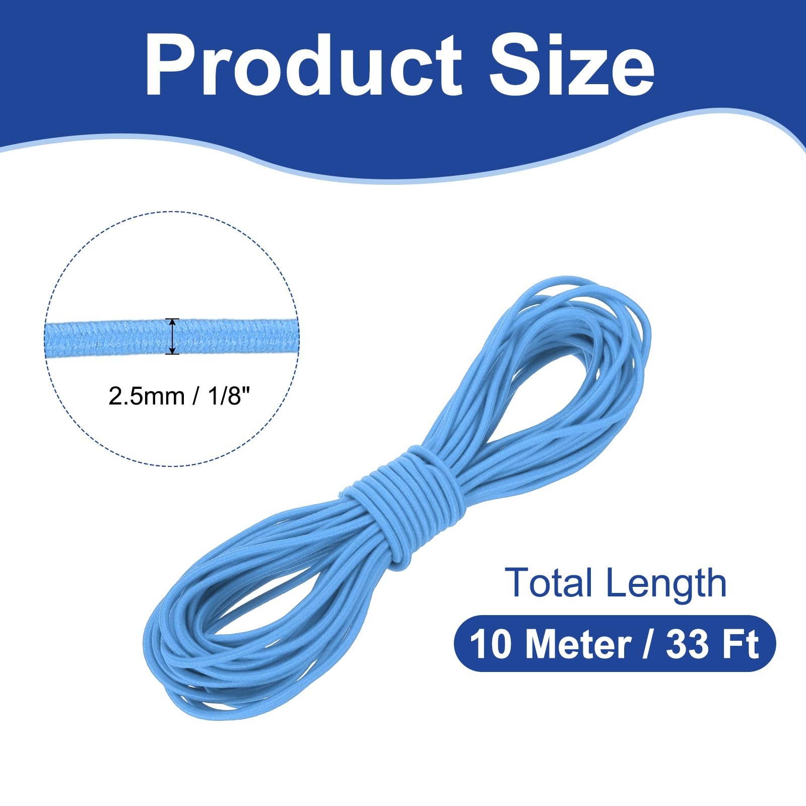 PATIKIL 25mm x 10 Meters Elastic Bungee Cord - Image 2