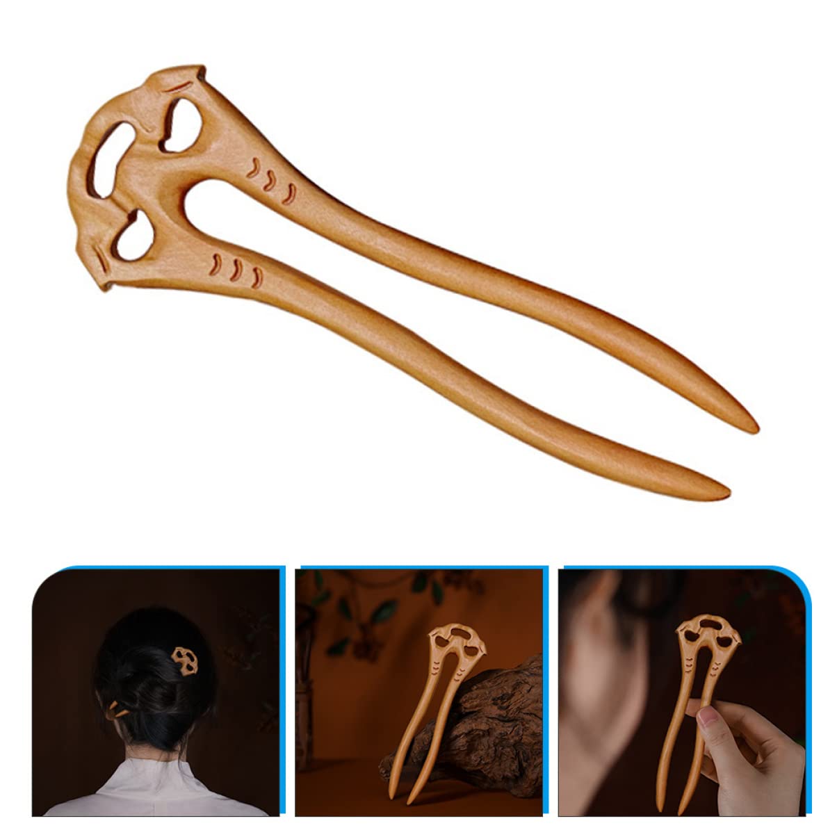 Healeved 3pièces De Cheveux Bois De Pêché Épingle Rétro u Accessoire Coiffure Pour Femmes Pour Occasions Spéciales Mode Chinoise
