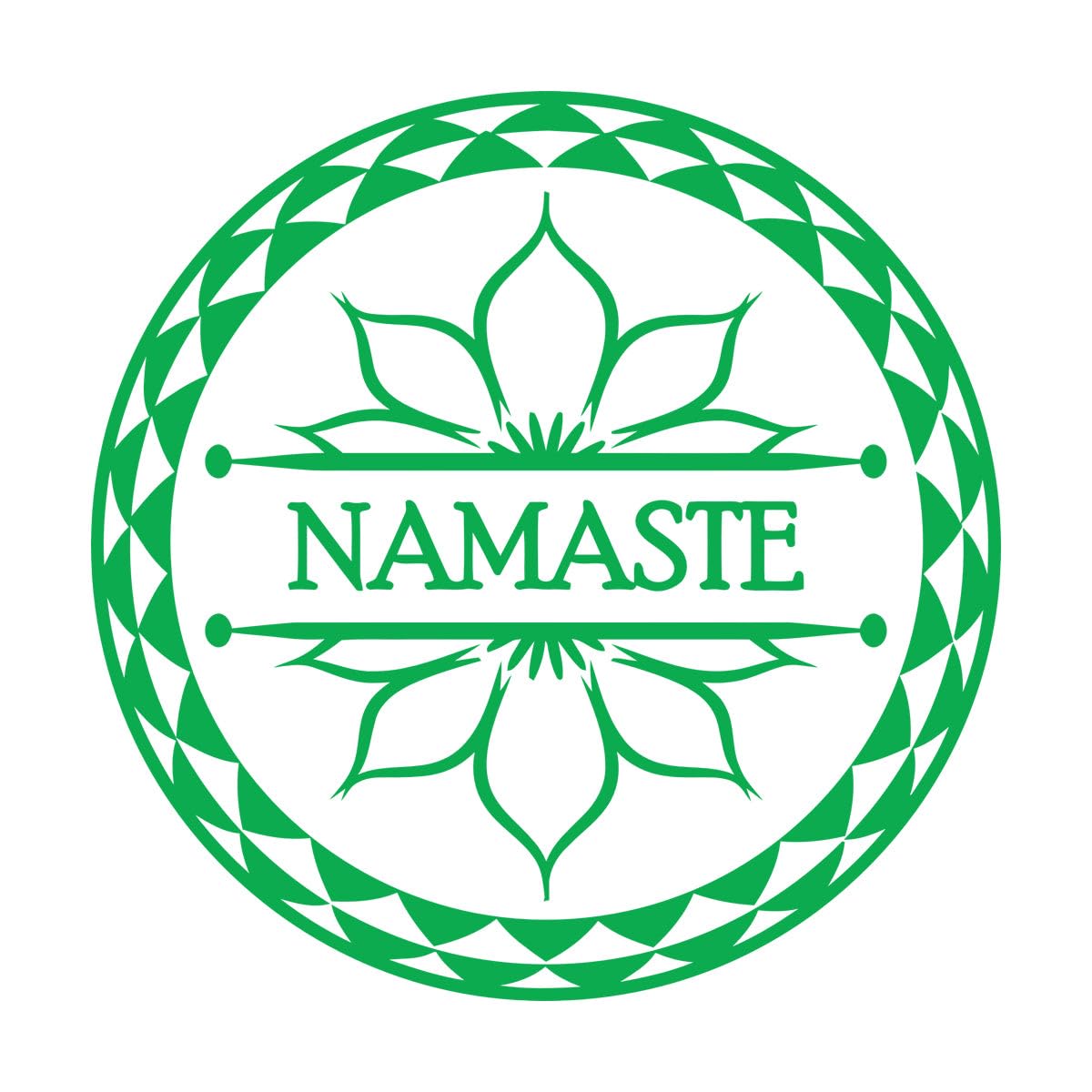 Vinyl Wall Decals Lotus Flower Yoga Meditation Center Logo Namaste 36x36cm Art Mural Painting Small Green