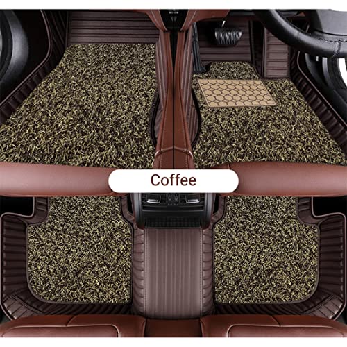 Image of Autofurnish Premium 9D Car Mat Full Set for Hyundai Creta 2015-19 || Luxury Leather Dual-Stitch Full Set 9D Car Floor Mat || 100% Waterproof || Color : Coffee Coffee
