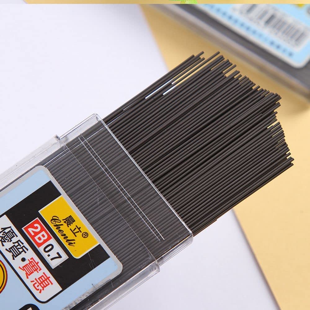 200PCS 0.5/0.7mm Mechanical Pencil Leads 2B Pencil Rod Automatic Pencil Core Refill Office School Art Sketch Drawing Supplies(0.7mm-Random Color)