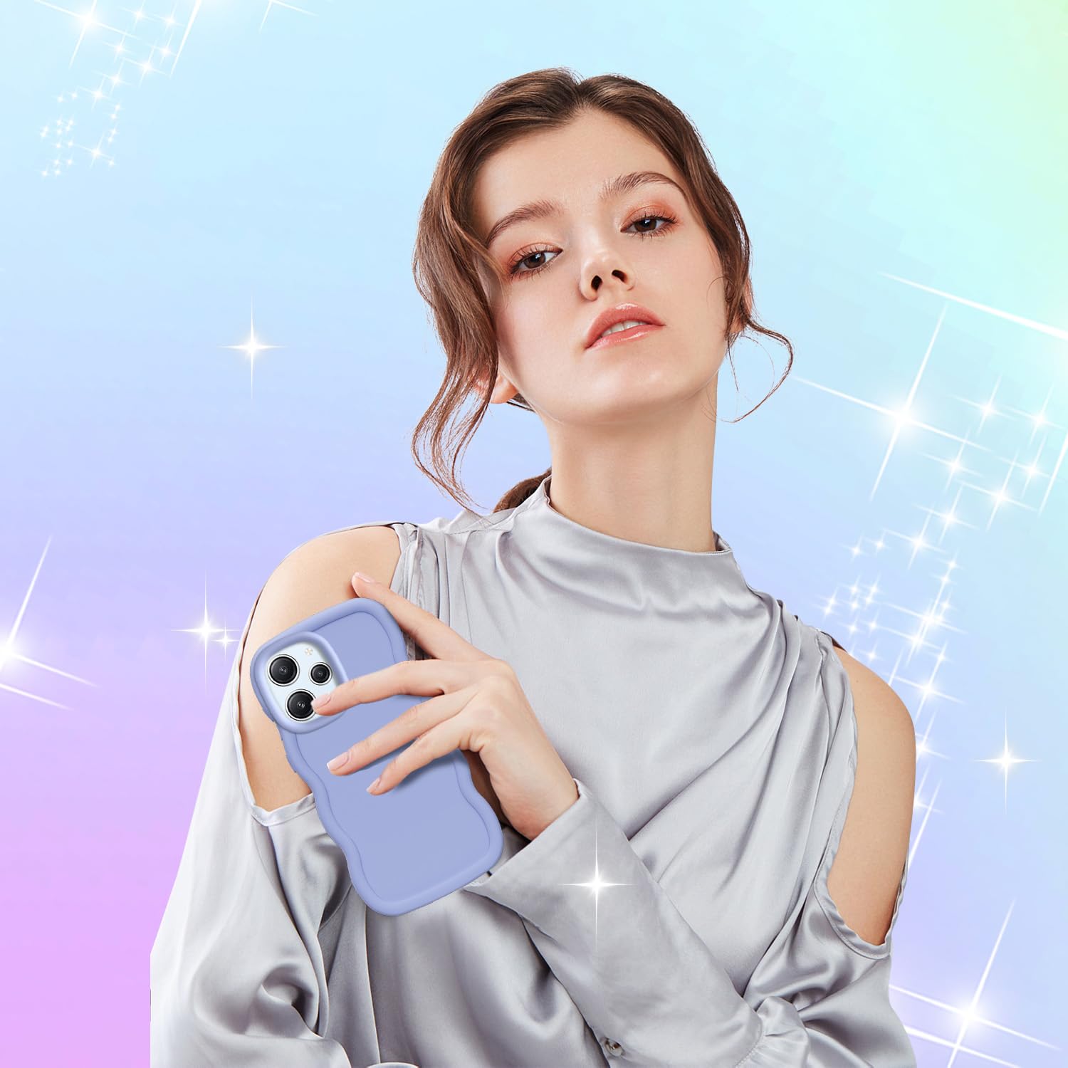 Yojiong Coque Pour Honor 200 Smart (6.8"), Translucide Mat Changement De Couleur Etui [Unique Et Jolie], Housse Avec Glitter Hard PC Arrière Et Silicone Bumper Antichoc, Irisé