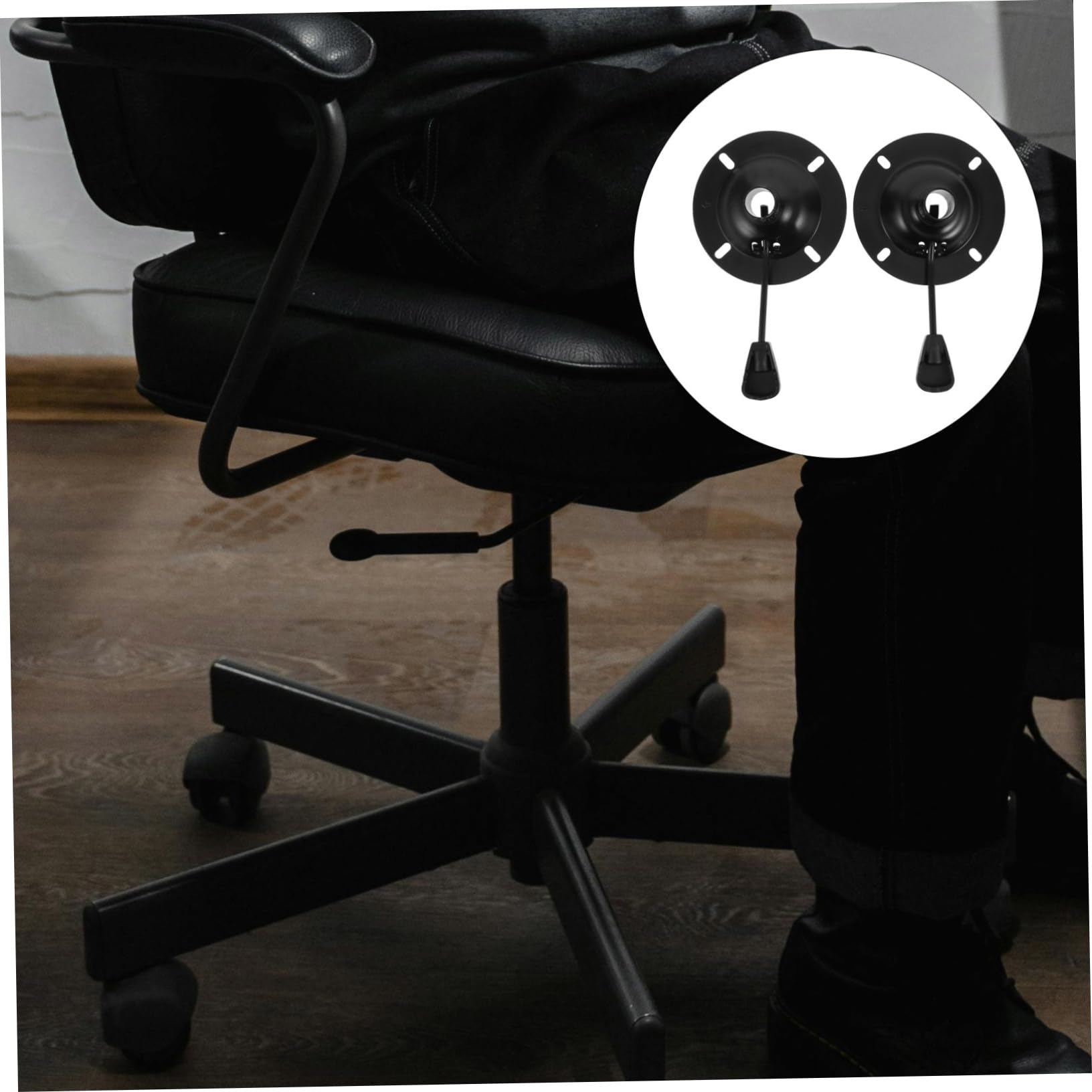 STOBOK 2 Piezas de Placa Base Giratoria para Silla de Oficina, Accesorio de Hierro Fácil de Instalar, Repuesto para Mecanismo de Control de Inclinación
