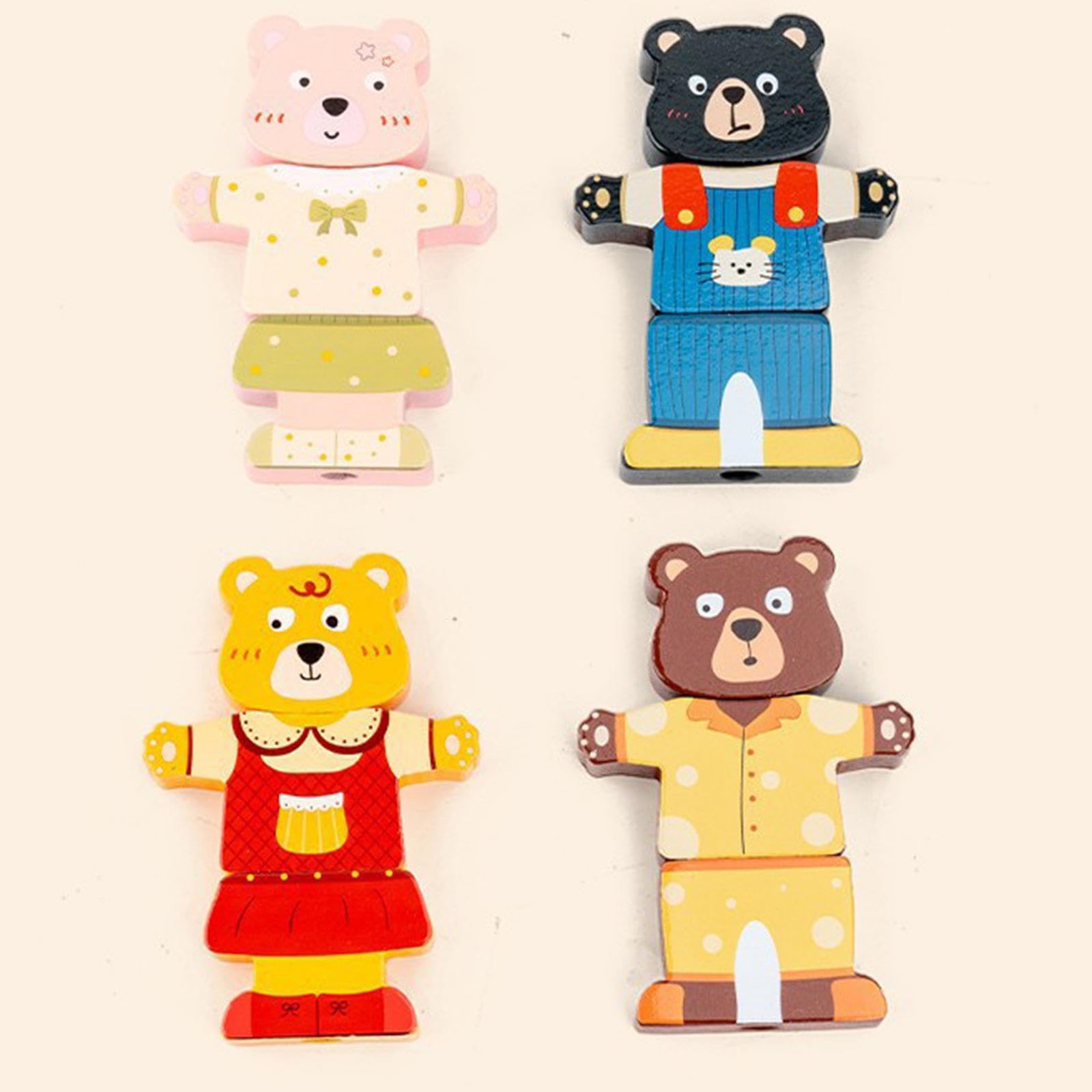 Gioco di Abbinamento di Abiti per Bambini, Perline di Legno, Set di Sequenze.