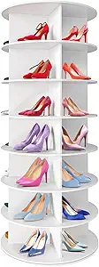 Original Rotating Shoe Rack Tower, Original 7-Tier Hold Over 35 Pairs of Shoes, Spinning Shoe Display Lazy Susan, Revolving 360 Shoe Rack Tower, Rotate Shoes Closet Organization.