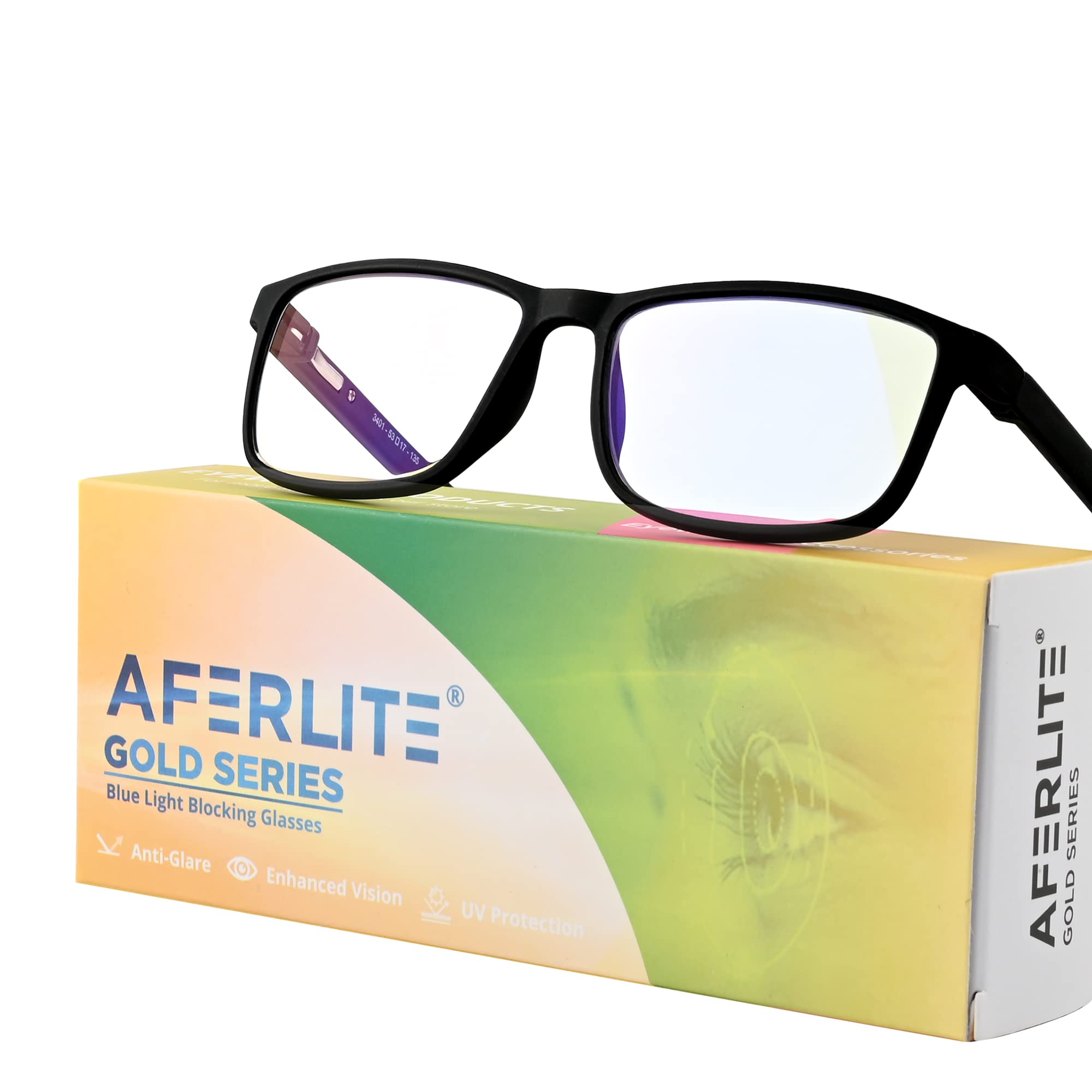 Aferlite® Computer Glasses for Women,Girls Unisex reduces Eye Strain Protect from Blue rays (Matt Black/Pink/Medium) 1