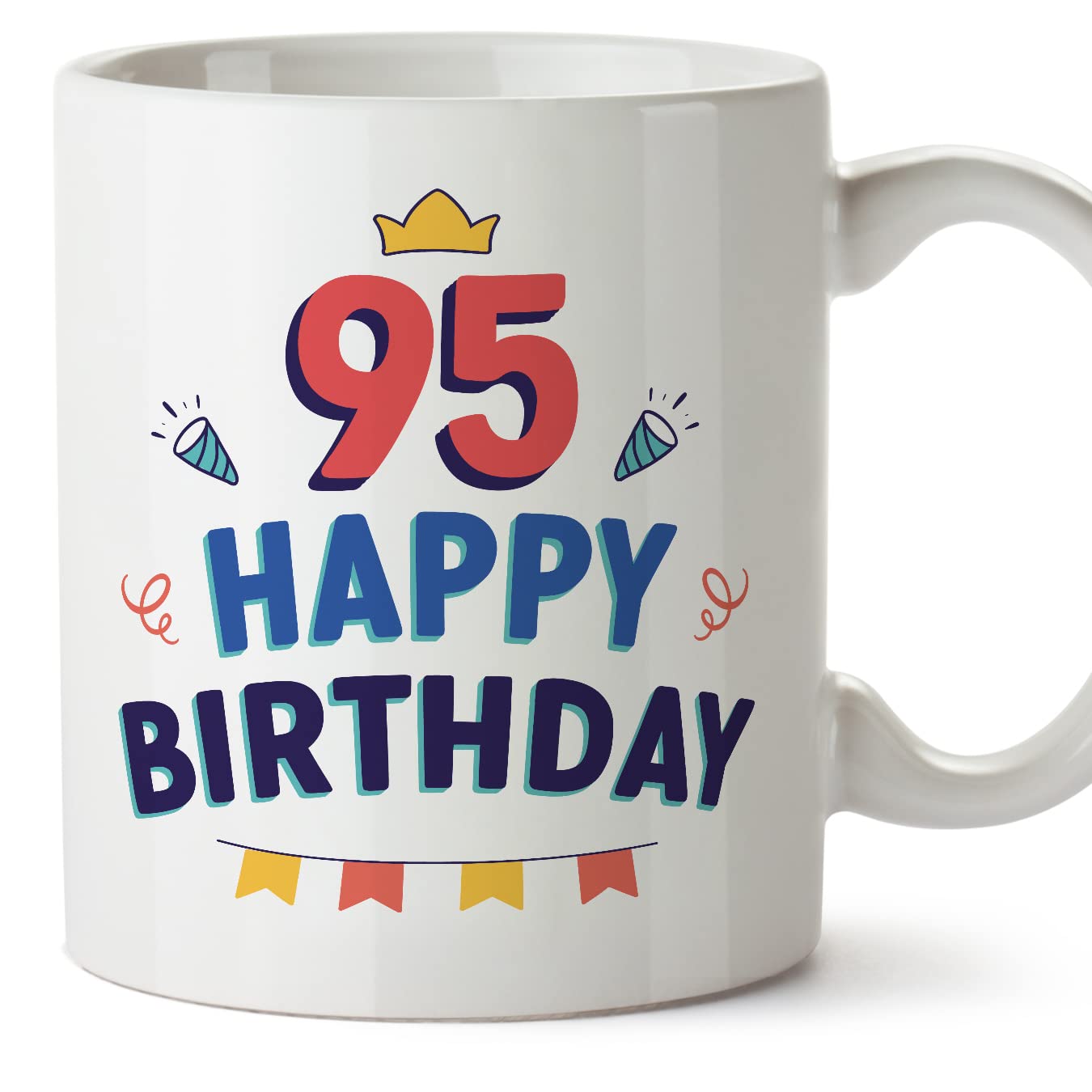 MUGFFINS 95 Birthday Mug - in English - Happy Birthday! - Funny Anniversary Present - 11 oz