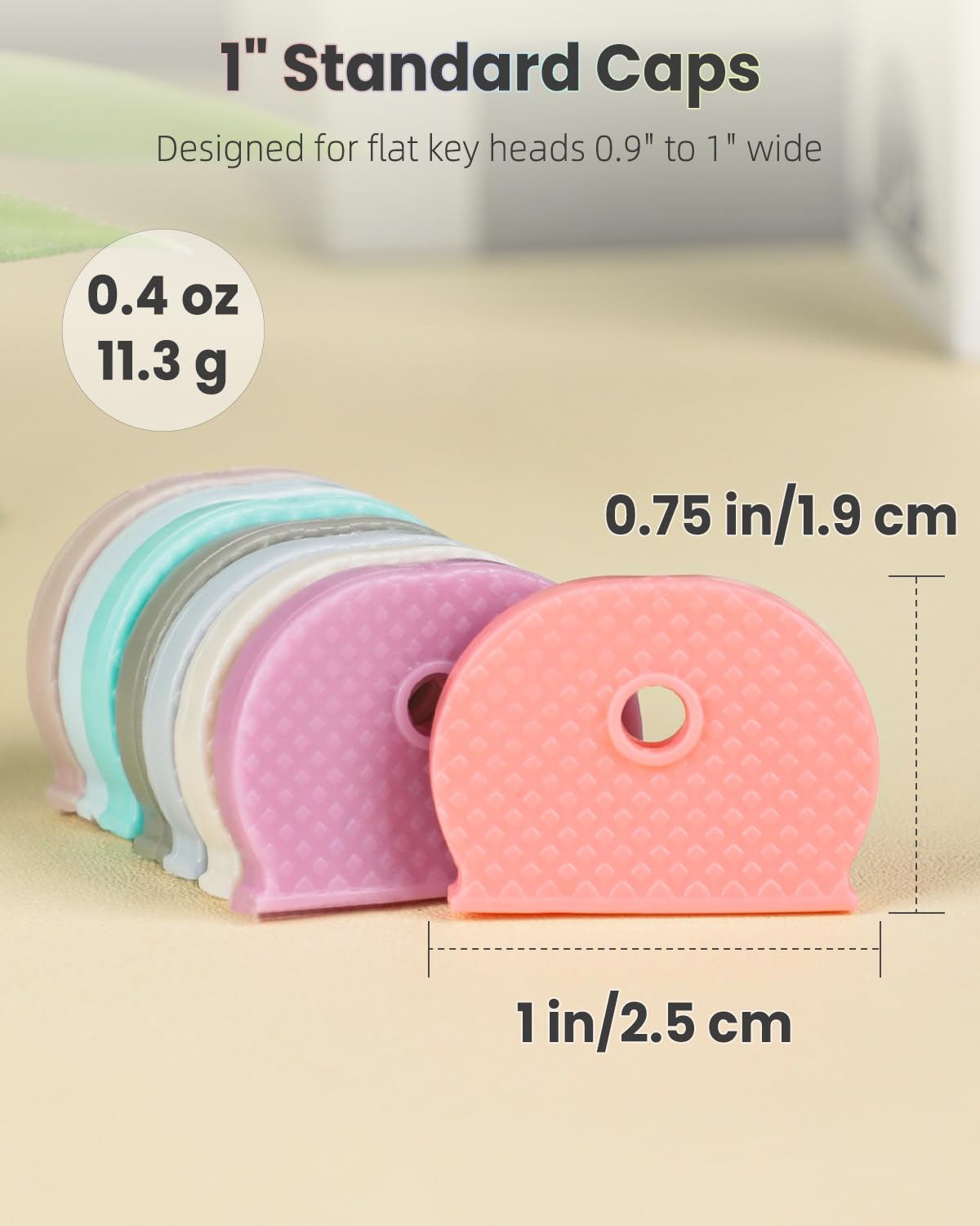 Uniclife 16 Copri Chiavi Elastici Morbidi, Identificatori Chiavi da 2,5 cm, Protezioni per Teste di Chiavi Standard (Non Adatti a Chiavi Forme Speciali), 8 Colori