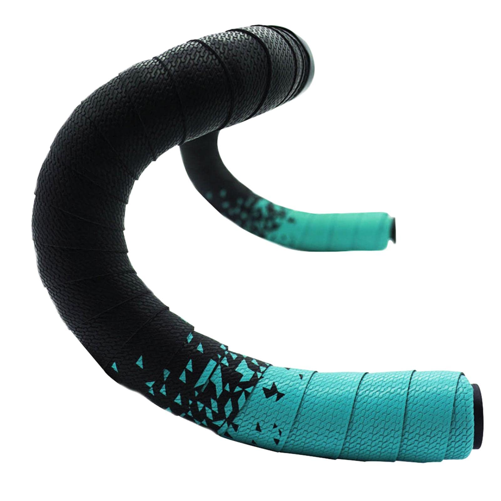 Calandis Bike Handlebar Tape Anti-Vibration Handle Wrap Belt w/End Plug Black Cyan-picture-25