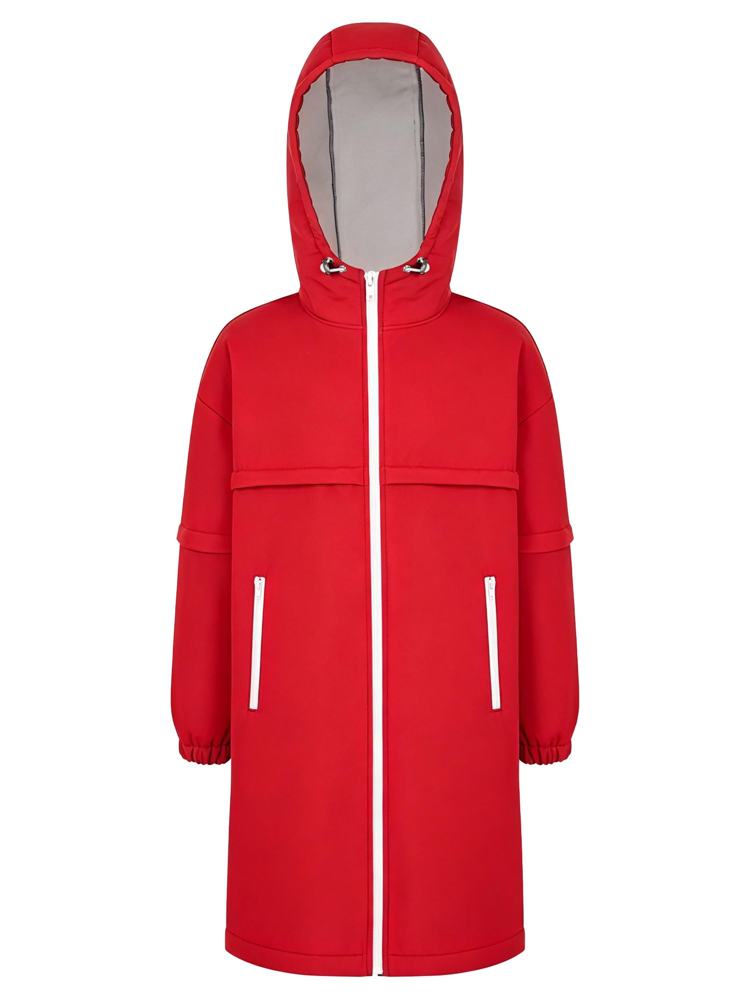 Runhomal Kinder Badeponcho Flanell Bademantel Kapuze Poncho Mit Taschen Zip Cover Up Schwimmjacke Laufjacke Leichte Funktionsjacke Schnelltrocknende Schwimmrobe
