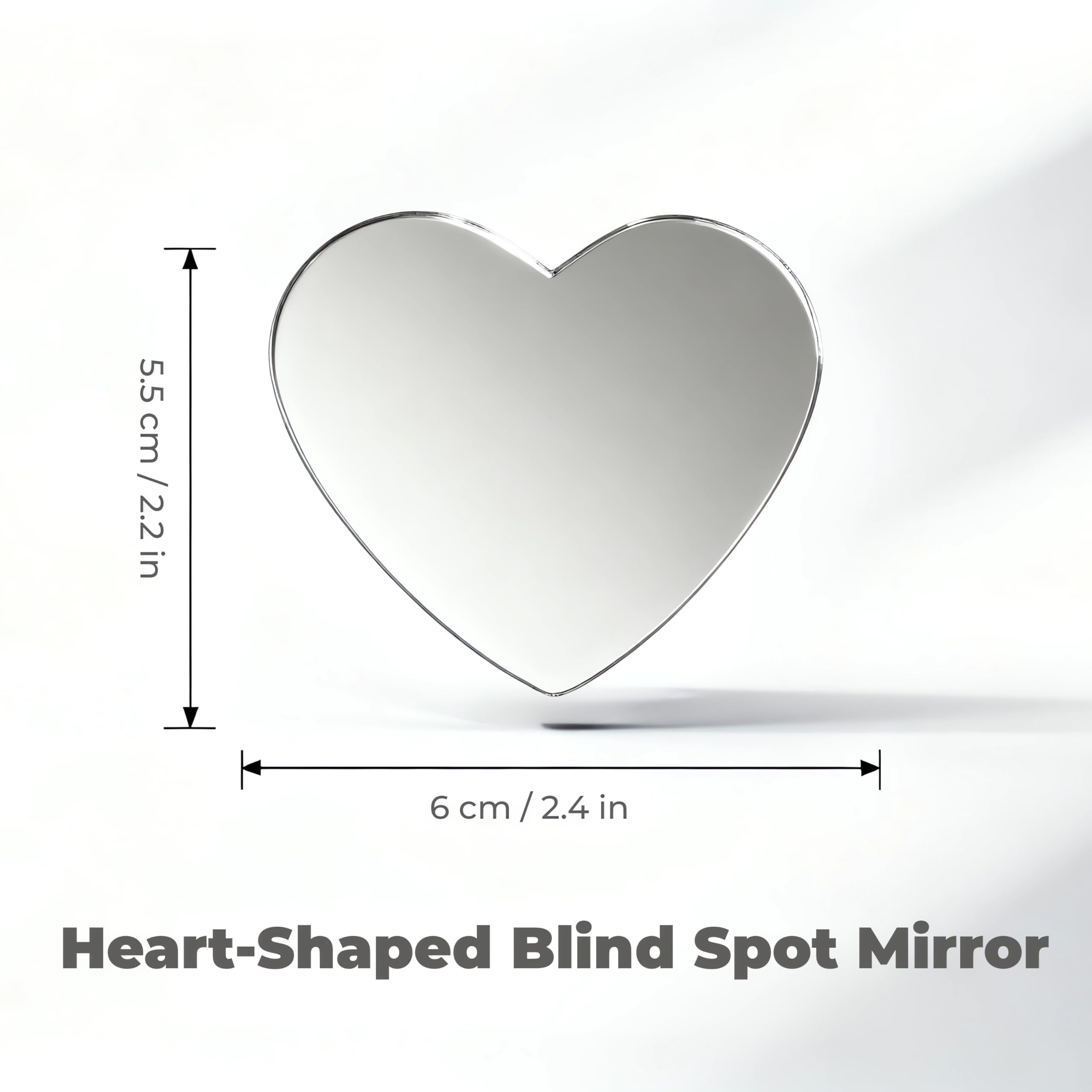 2 pcs Blind Spot Mirrors 2 Heart Shaped HD Glass Convex 360 Wide Angle Side Rear View Mirror — view 6