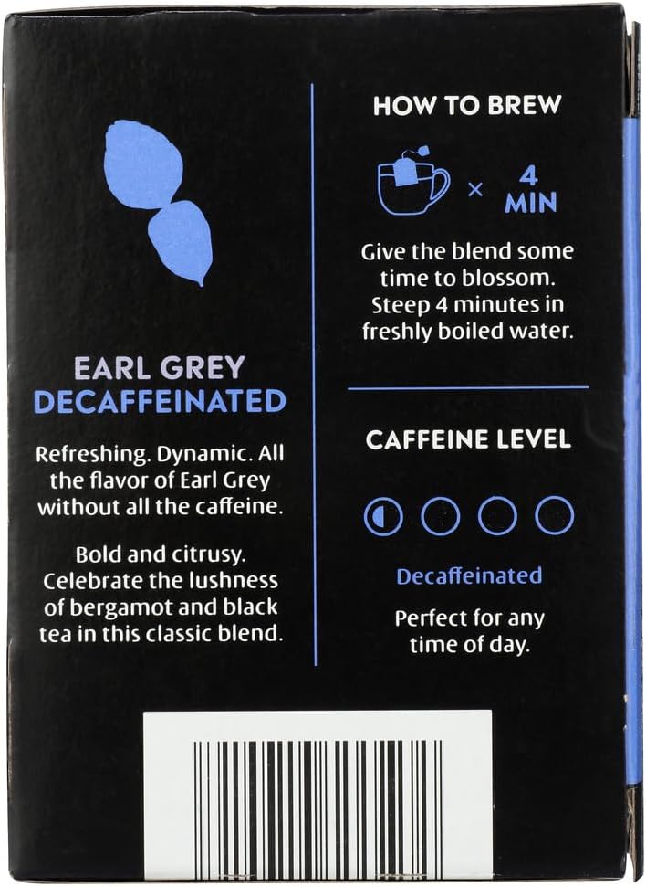 Choice Organic Teas Decaffeinated Earl Grey Tea - 16 Tea Bags - Case of 6