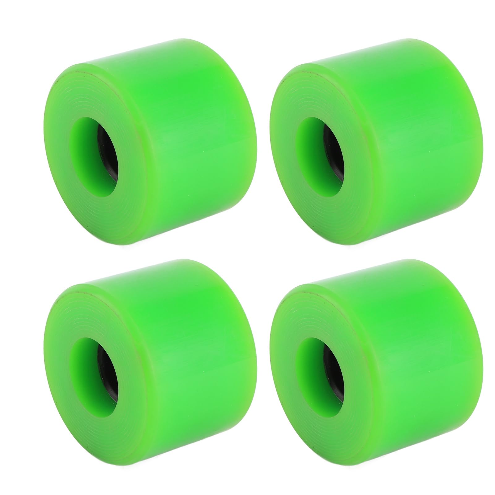 Roues de skateboard en polyuréthane de 60 mm, 78A, haute élasticité, sans bruit, usure pour débutants, longue durée de vie, pièces de rechange pour Cruiser Board (vert)