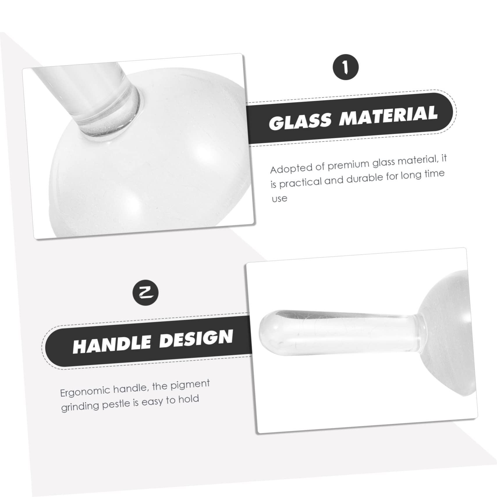 KALLORY Multifunctional Art Painting Tool Glass Grinding Pestle for DIY Pigment Oil Paints