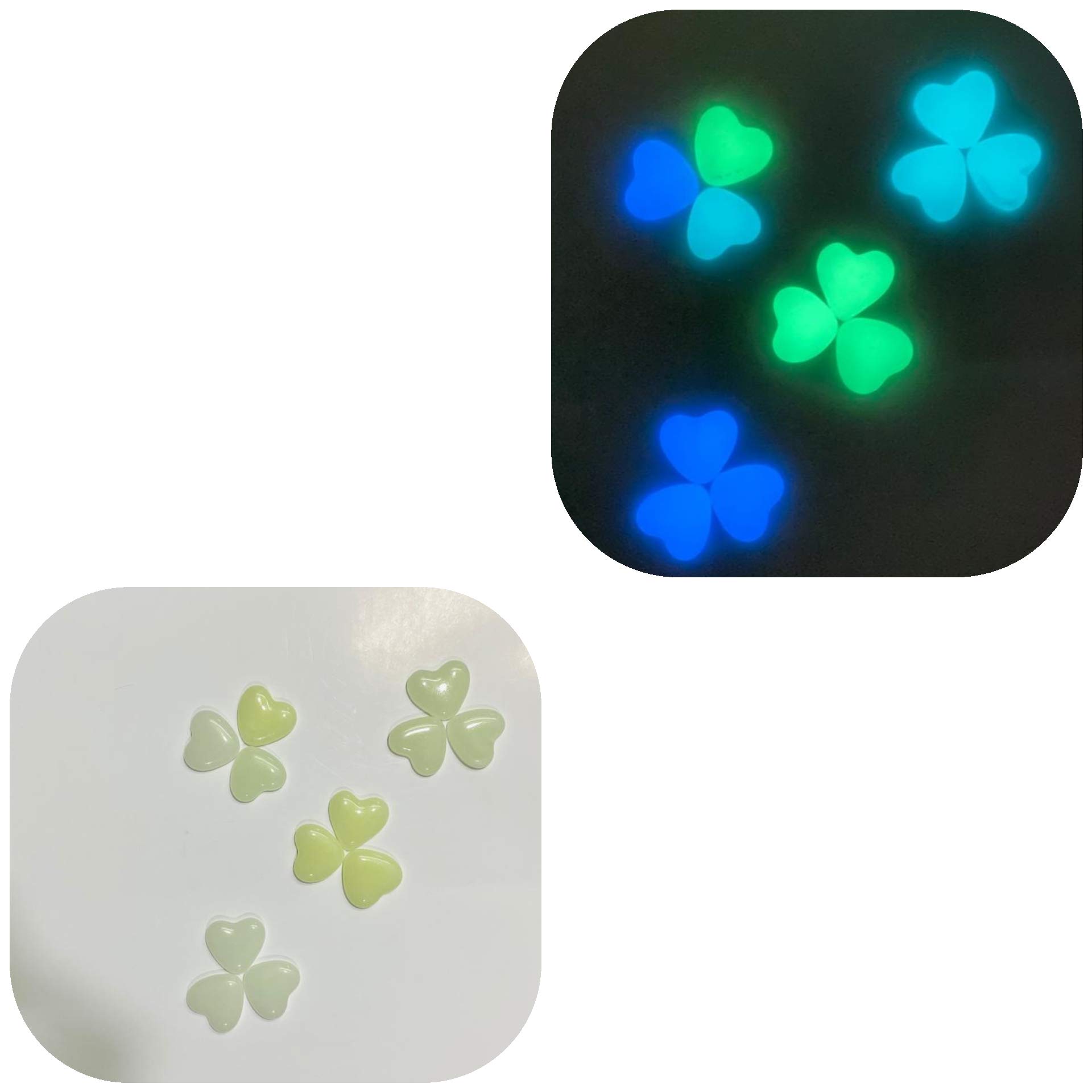 Glow in The Dark Heart-Shape Multicolour Pebbles 55gm (6 Pieces)-image-12