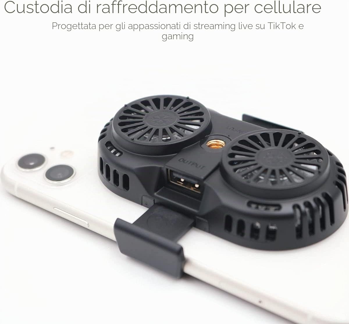 Ventola di Raffreddamento del Telefono Dispositivo di Raffreddamento semiconduttore del Telefono Cellulare, Ventola di Raffreddamento per Temperature Fredde del Telefono - Nero