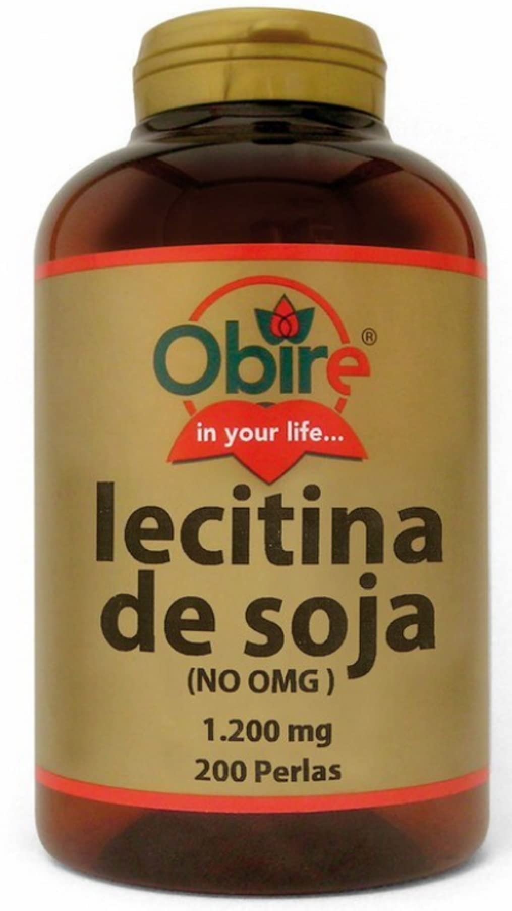 Obire, Lecitina di Soia 1200 mg - 200 perle - completamente naturale senza Ogm