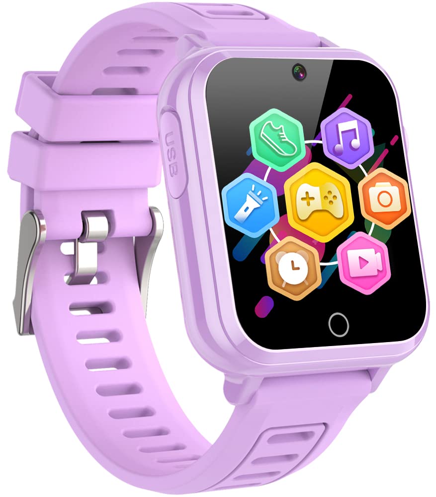 kids Game Smart Watch for Boys Girls Ages 4-12 Electronic Learning Toys with 16 Puzzle Game Pedometer Camera Video Music Player Calculator Calendar Flashlight 1.54" HD Touch Screen Digital Wrist Watch