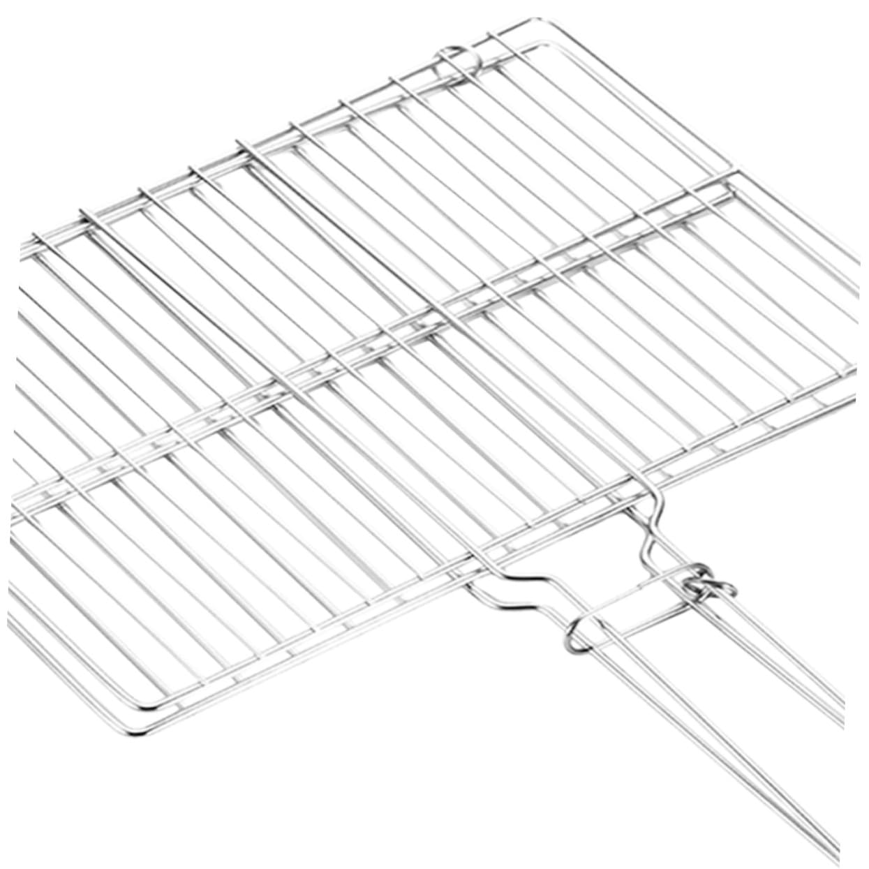 INOOMP Cestello per Barbecue in Acciaio Inossidabile, Rete Porta Pesce Spessa e Portatile con Manico, per Grigliare Pesce e Verdure All'aperto Durante Picnic e Barbecue