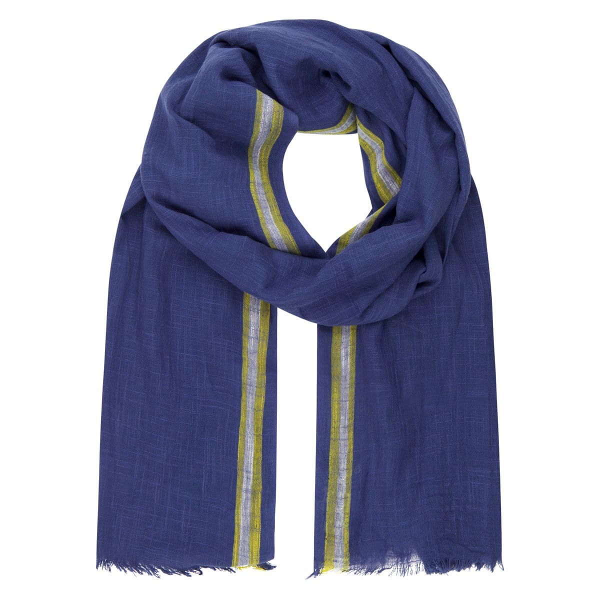 Lindenmann Men's Blau Scarf / 55% Cotton, 45% Viscose Scarf, Blue