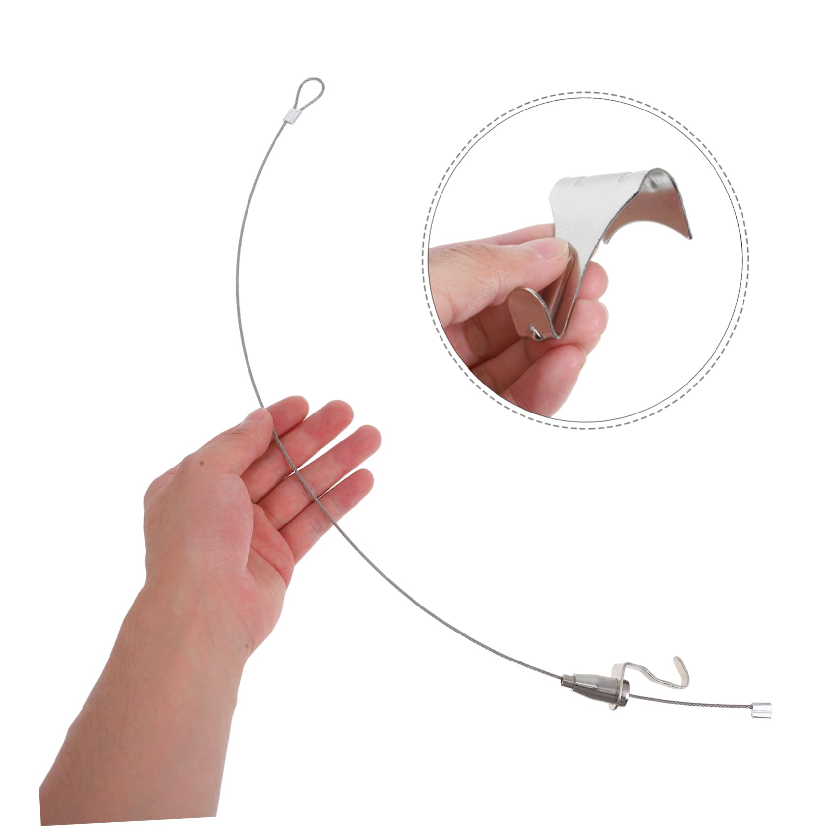 POPETPOP Kit di 10 Set Ganci per Quadri Filo Regolabile in Acciaio Inossidabile Argento, Facile da Installare, per Esposizioni D'arte e Appenderia di Quadri Decorativi