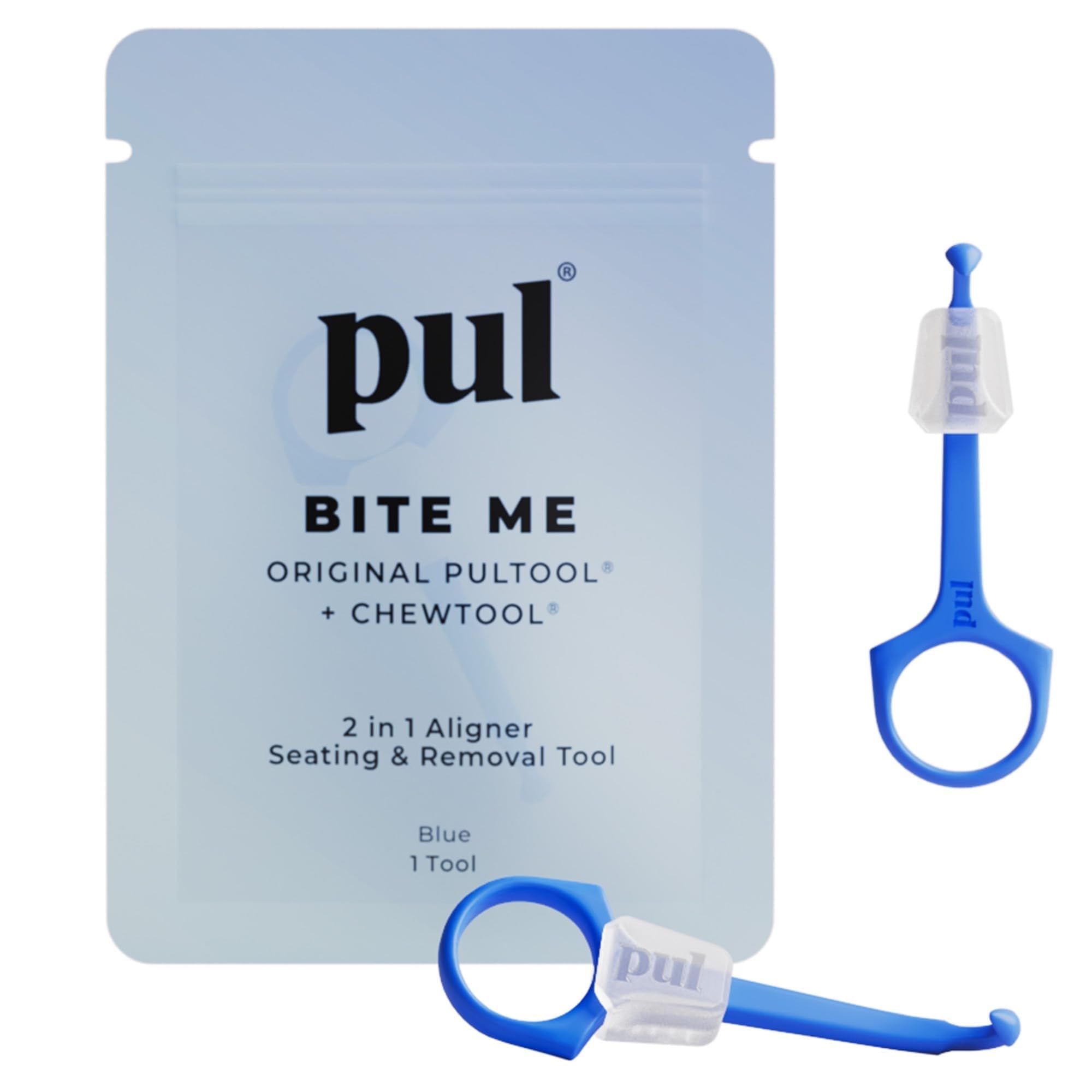 The Pultool 2 w 1 Clear Aligner Chewies i narzędzie do usuwania PUL do wyjmowanych szelek i tac Invisalign (2 szt., niebieski)