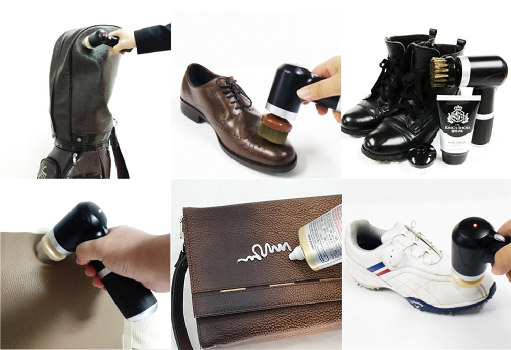 Electric Shoe Polisher Kit (10 Piece) Quick & Easy Shine, Portable Handheld Machine for