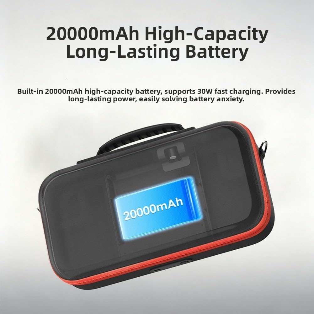 Custodia di ricarica wireless per Switch 2, power bank da 20000 mAh con ricarica rapida da 30 W, per display digitale intelligente, organizer da viaggio rigido in EVA per console e