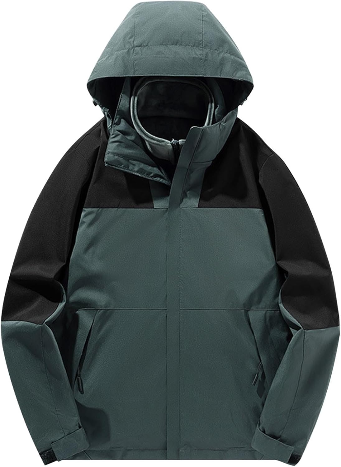 Men's Outerwear & Jackets Outdoor Sport Hiking Coat with 3-in-1 Detachable Insulated Liner Cap and Zipper Pockets
