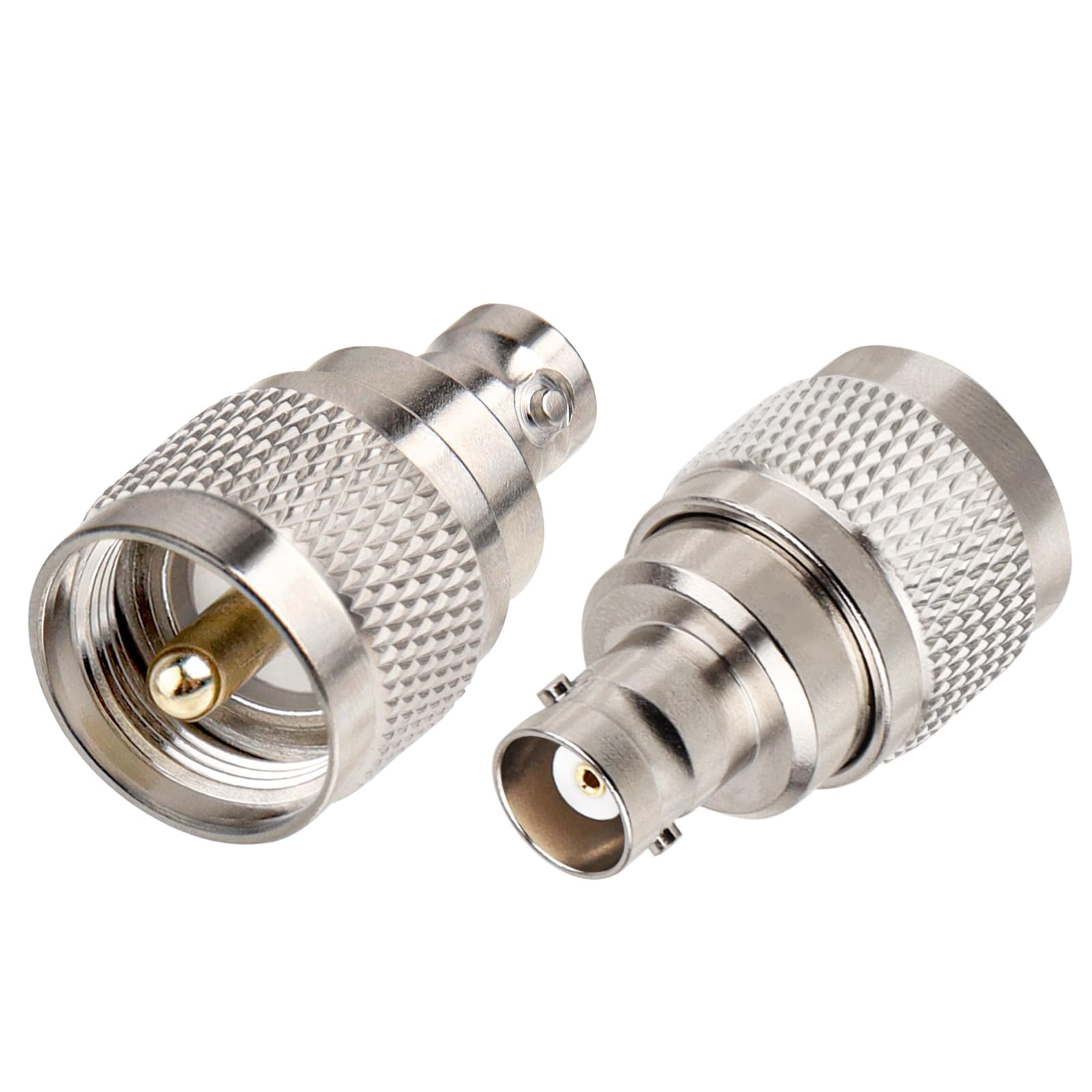 XRDS -RF BNC Female to UHF Male Connectors 2PCS, BNC to PL259 Connector RF Coaxial Adapter for CB Ham Radio Antennas