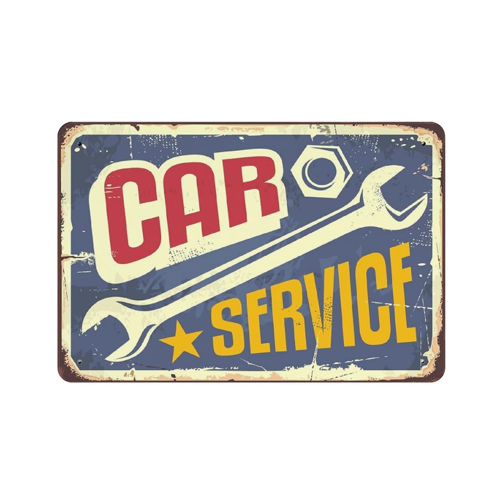 Car Service Garage Metal Signs, Fun Poster For Bar Kitchen Cafe Farmhouse Wall Decor 12x8 Inch