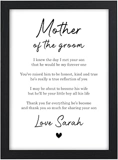 Beecreative Mother Of The Groom Gifts, Thank You Mother Of The Groom, Gifts From Bride, Mother In Law Gift, A5 A4 Poem Print