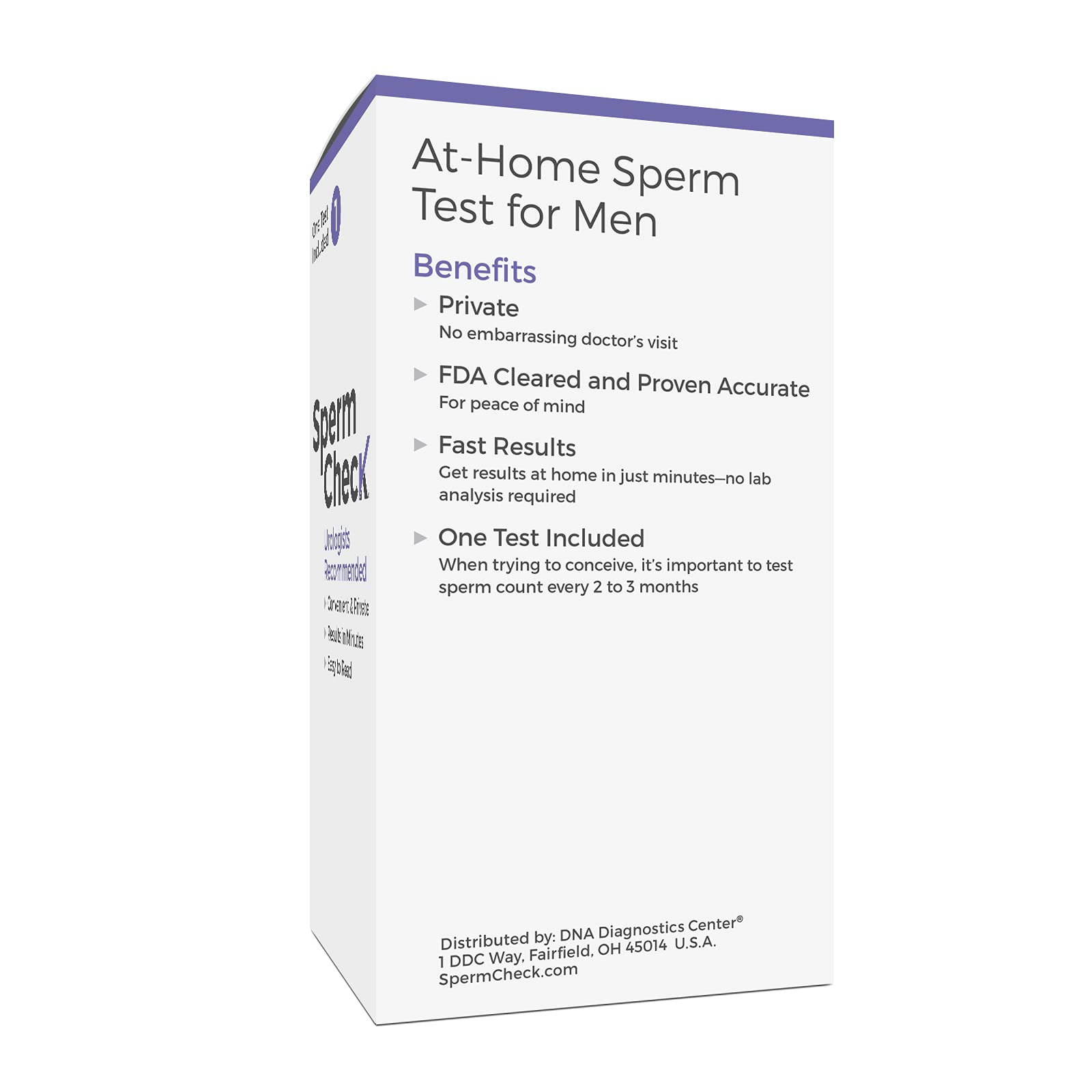 Spermcheck Fertility Home Test Kit for Men Shows Normal or Low Sperm