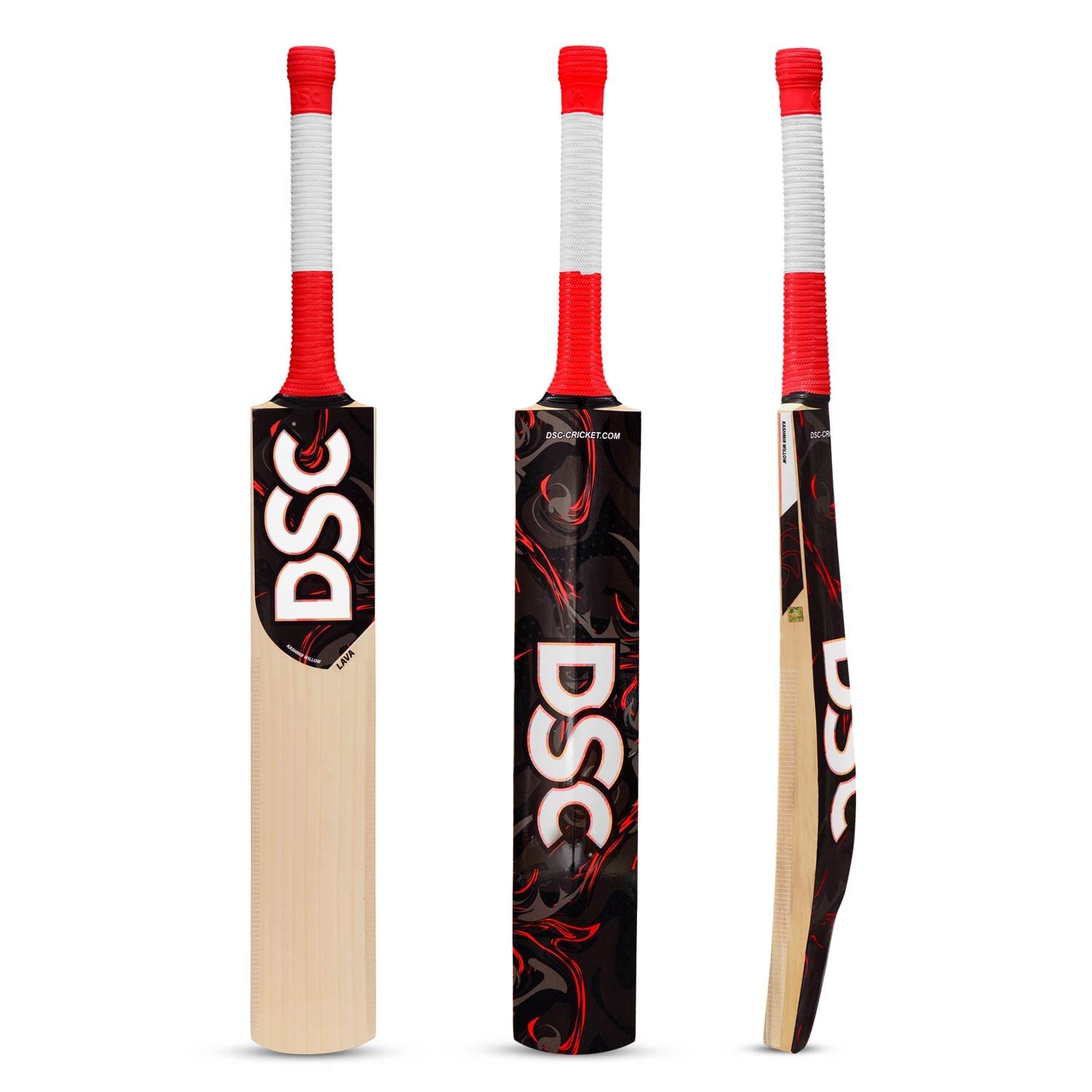 DSC Lava Cricket Bat for Mens and Boys | Material: Kashmir Willow Wood | Lightweight | Free Cover | Ready to Play | for Intermediate Player | Ideal for Leather Ball