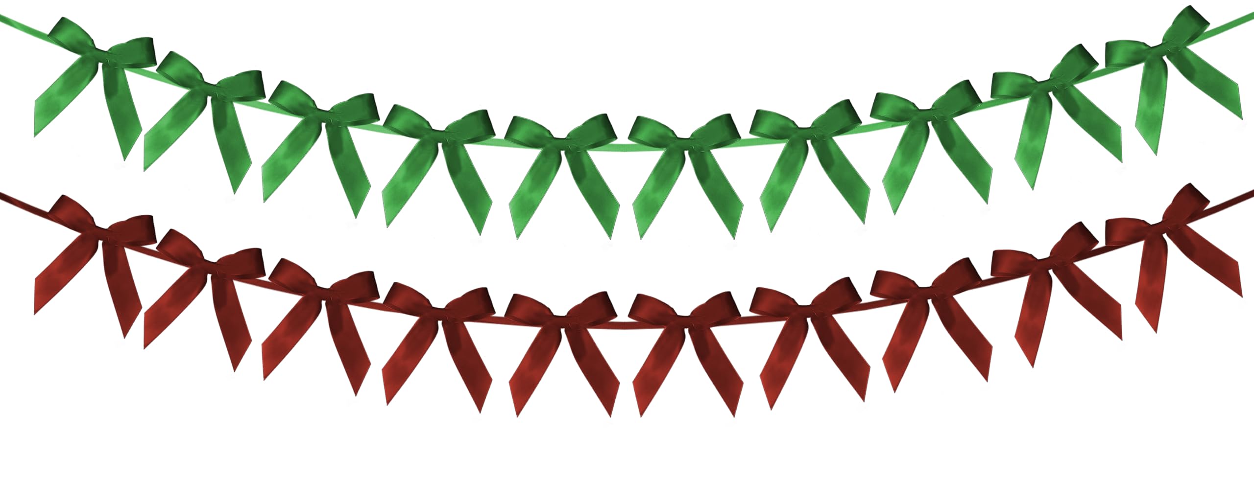 2pcs Hunter Green & Burgundy Red Bow Garland Banner - 8.3 Feet Coquette Ribbon Bow Party Decorations for Baby Shower Girls, Birthday Party, Bridal Shower Decor (Hunter & Burgundy)