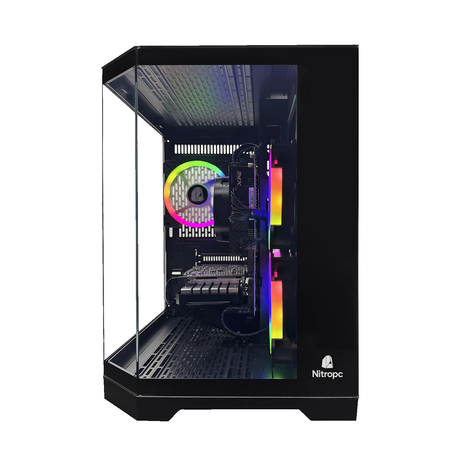 NitroPC - PC Gaming Avanzado (Intel Core i5 12400F 4.40GHz, RTX 3050 8GB, RAM 16GB, M.2 1TB, Windows 11 Pro, WiFi) Ordenador de sobremesa, PC Gamer (Negro) Nueva Versión