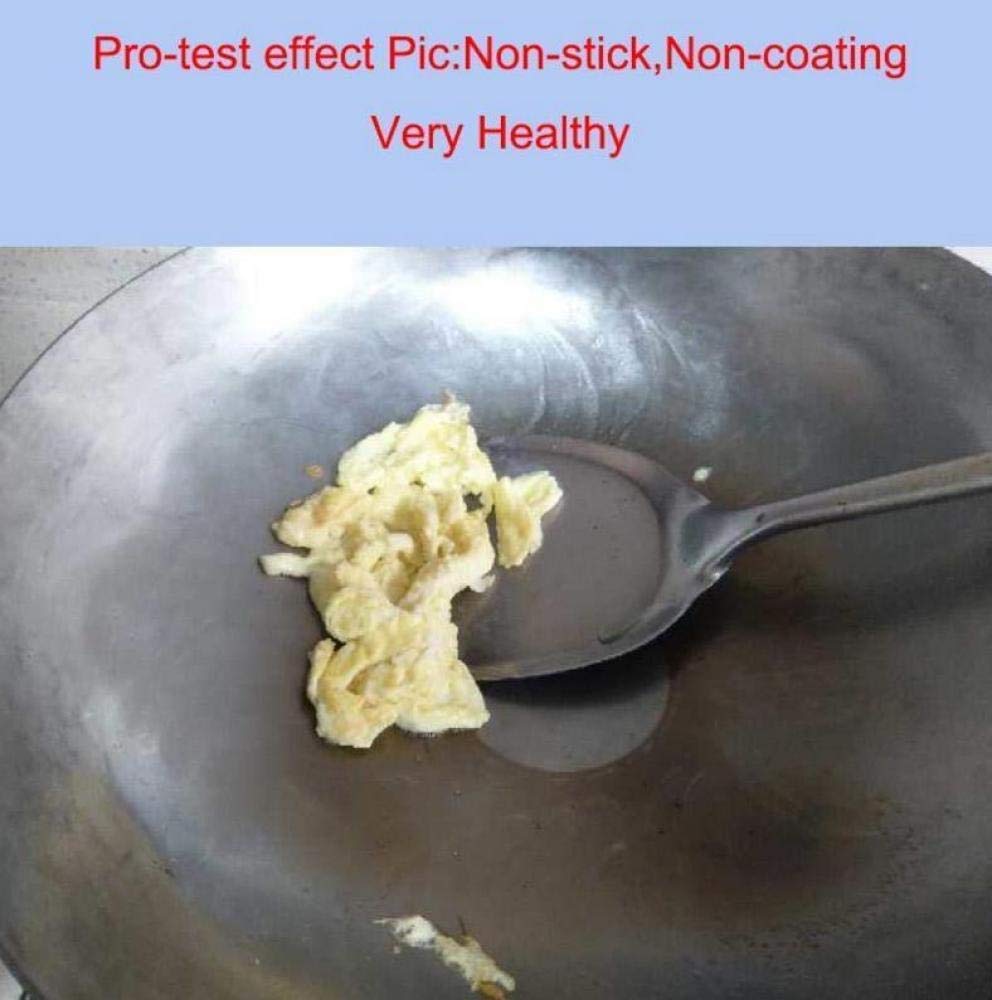 Wok in Acciaio al Carbonio Antiaderente per Borsa da Picnic, Wok Vecchio Stile, pentola in Ferro Non Rivestita, Wok in Ferro per Uso Domestico per Chef, 50 cm, 50 cm