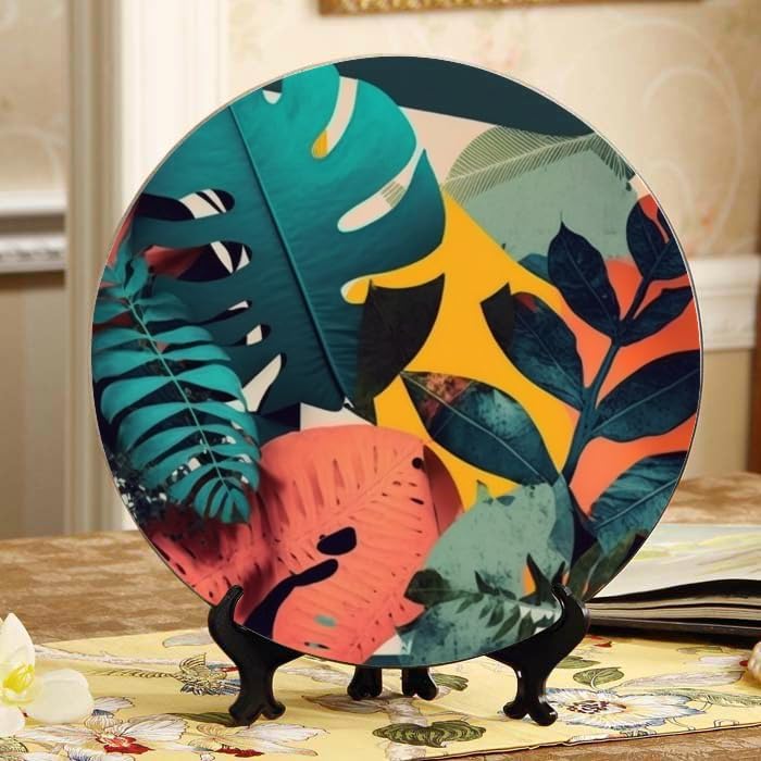 Motorcycle Race 10-inch Ceramic Plate for Wall Display or Tabletop, with Stand & Hook DP-68220046