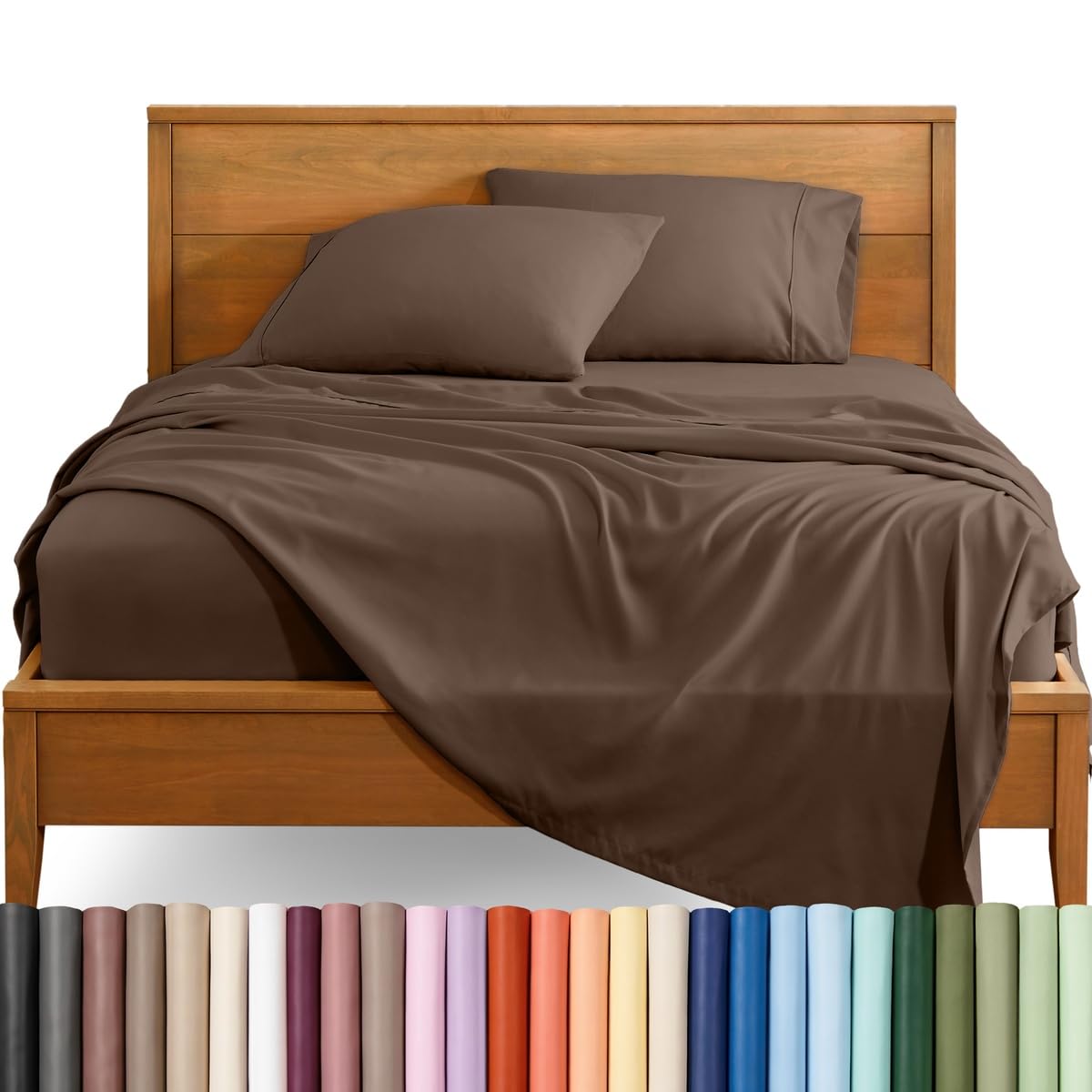 Bare Home King Sheet Set - 1800 Ultra-Soft Microfiber Bed Sheets - Double Brushed Breathable Bedding - Hypoallergenic – Wrinkle Resistant - Deep Pocket (King, Cocoa) — image 1