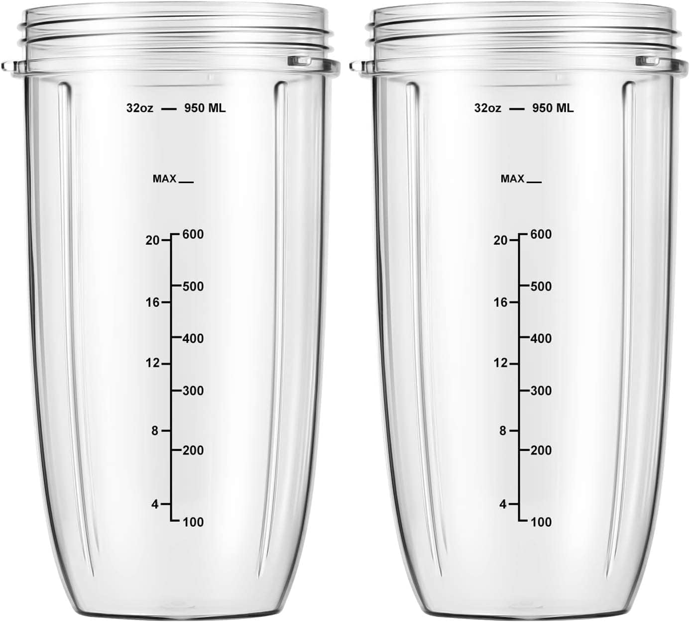 32oz Replacement Blender Cups (2 Pack) for 600W & 900W Personal Blenders – Compatible with Select NutriBullet Models